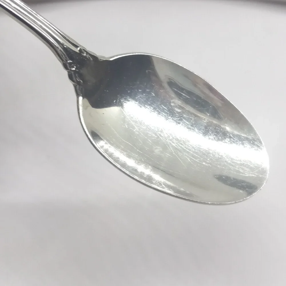 Oneida Dover Stainless Steel Place Oval Soup Spoon-Cube Mark-Floral